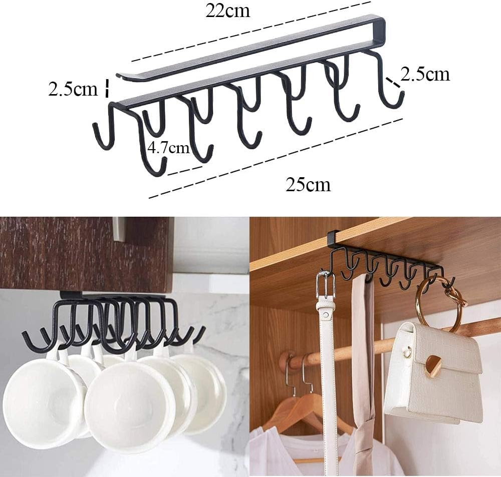 1 Pcs Double-Row 12 Hooks for Kitchen Storage