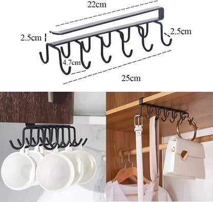 1 Pcs Double-Row 12 Hooks for Kitchen Storage