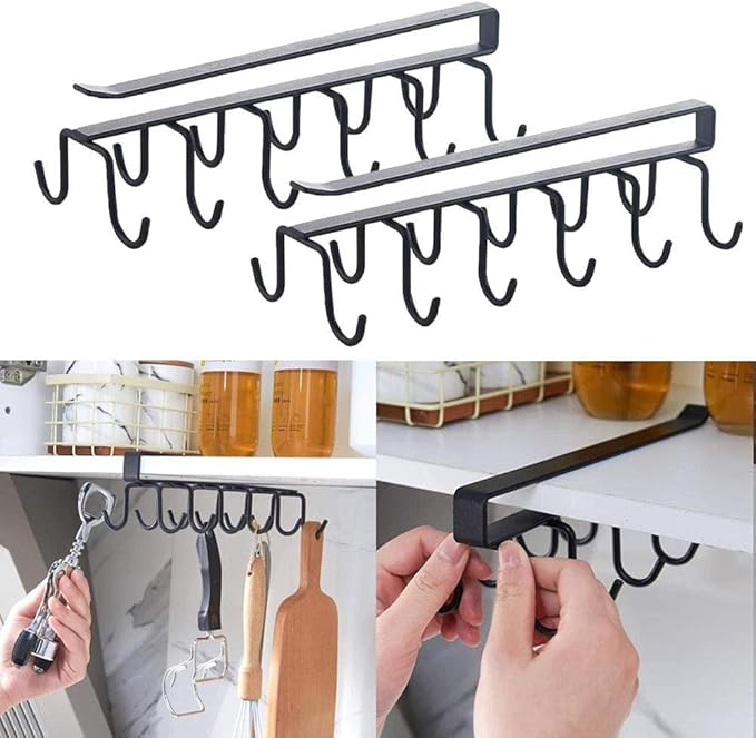 1 Pcs Double-Row 12 Hooks for Kitchen Storage