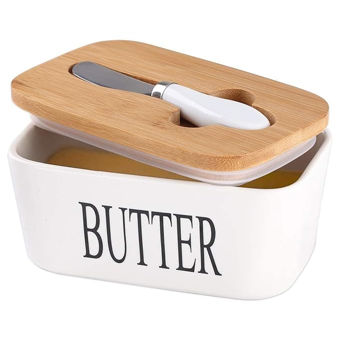 Butter Dish with Bamboo Lid