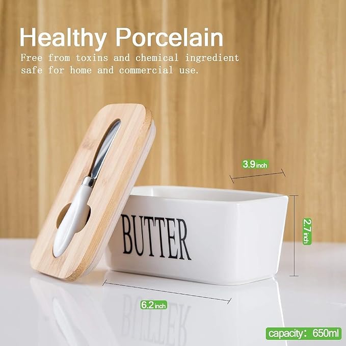 Butter Dish with Bamboo Lid