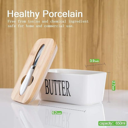 Butter Dish with Bamboo Lid
