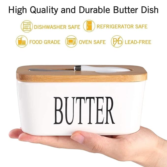 Butter Dish with Bamboo Lid