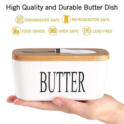 Butter Dish with Bamboo Lid
