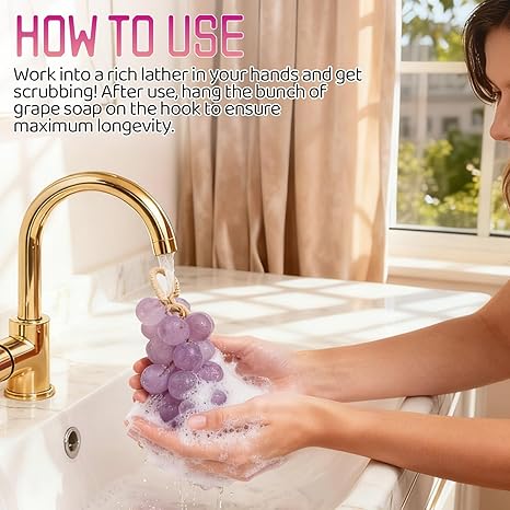 Handmade Grape Cluster Soap on Rope