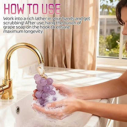 Handmade Grape Cluster Soap on Rope
