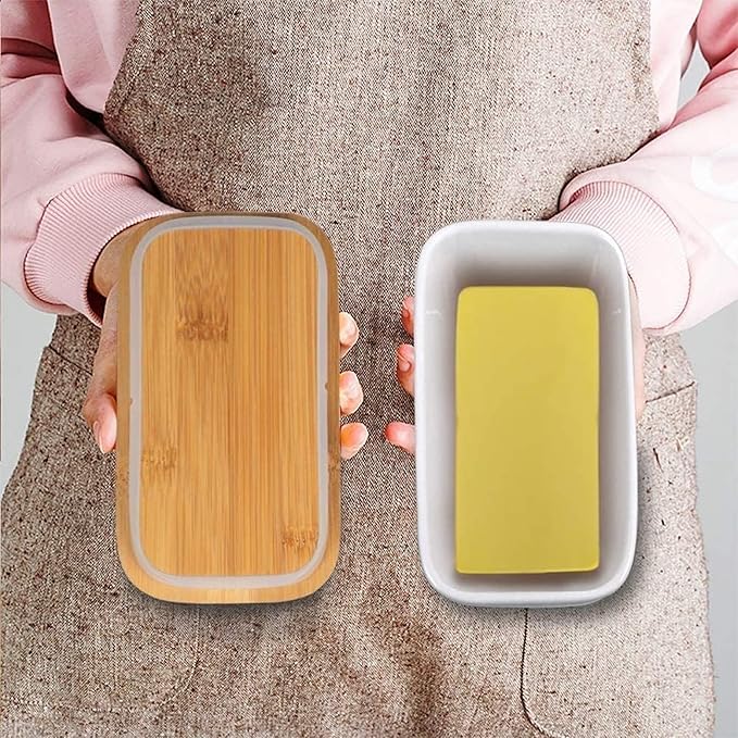 Butter Dish with Bamboo Lid